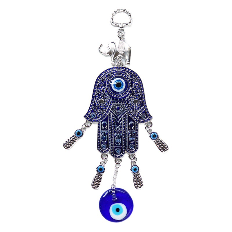 Europa y América Ojo Del Diablo adornos Turquía ojos azules coche colgante de pared aleación Elefante aceite goteo Palma colgante
