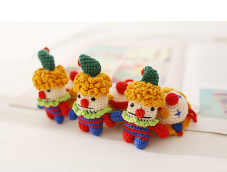 Cotton Material Clown Pattern Unisex Gender Cute Style 1 Piece Cute Clown Cotton Unisex Lobster Trigger Clasp Closure Keychain