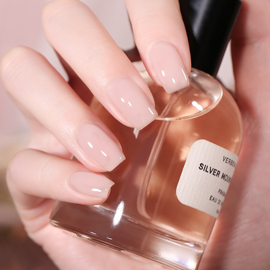 New white nail polish glue nude pink ice-transparent nail polish shop special long-lasting firm Nail Polish glue suit