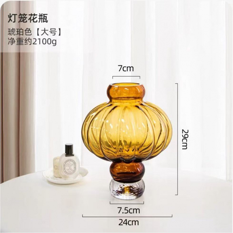 Nueva linterna china estilo hogar vasos de vidrio modelo moderno decoración de gabinete invitados