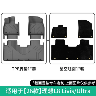 Modelə uyğun ayaqaltı Auto L8 Livis/Ultra car floor mats - 26-models-of-ideal-l8-livisultra-double-layer-starry-sky-carpet-floor-mats