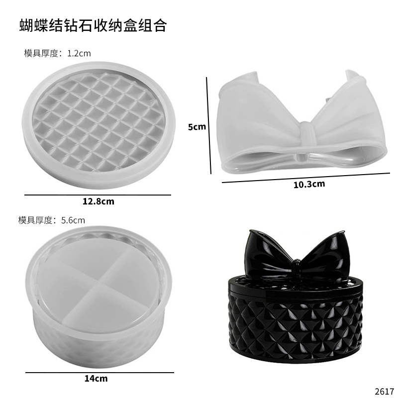 Silicone Storage Box Molds, Mirror-Effect Crystal Resin Shapes for Decorative 3D Boxes