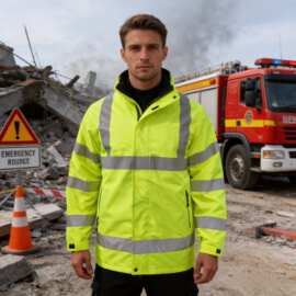 工厂新品荧光绿可拆卸式防刺外套高可见度反光条警示防穿刺防割