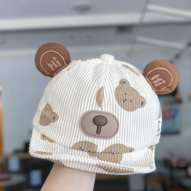 Sombrero para bebés otoño y invierno lindo gorra de lengua de superpeso para bebés a prueba de viento cálido con檐 suave gorra de béisbol para bebés otoño