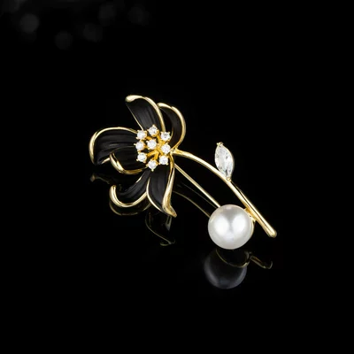 Fashionable elegant three-dimensional Lotus brooch Yaxa sancaqları - xc05453t024