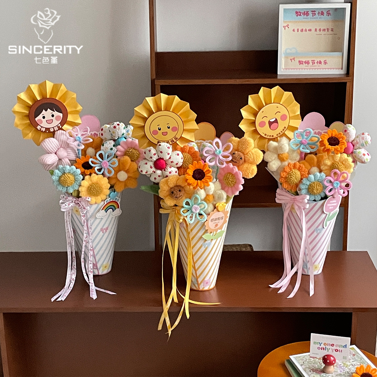 Día del maestro de siete colores cordier pieza de moldeo integral engrosado material de embalaje de flores artesanal diy flor artesanal paquete de flores