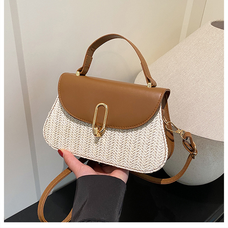 264g Weight Lock clasp Closure Type Single Shoulder Strap Strap Type Shoulder Bag Bags Type Casual Occasion Pu Leather Material Color Block Pattern All Seasons Season Women's Gender Streetwear Style Square Shape Women's Pu Leather Color Block Streetwear Square Lock Clasp Shoulder Bag 15