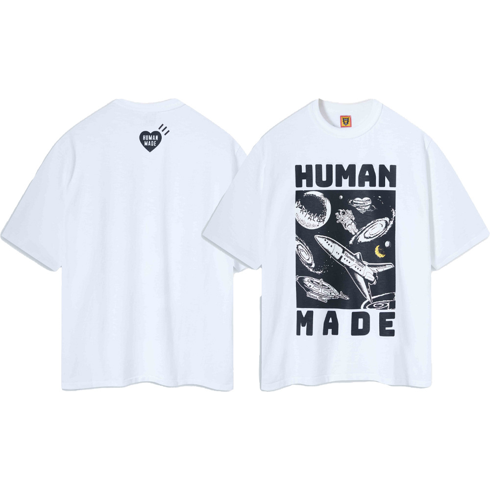 Marca de moda japonesa de bambú pesado algodón suelto pareja de hombre y mujer cilindro camiseta de manga corta media manga TEE