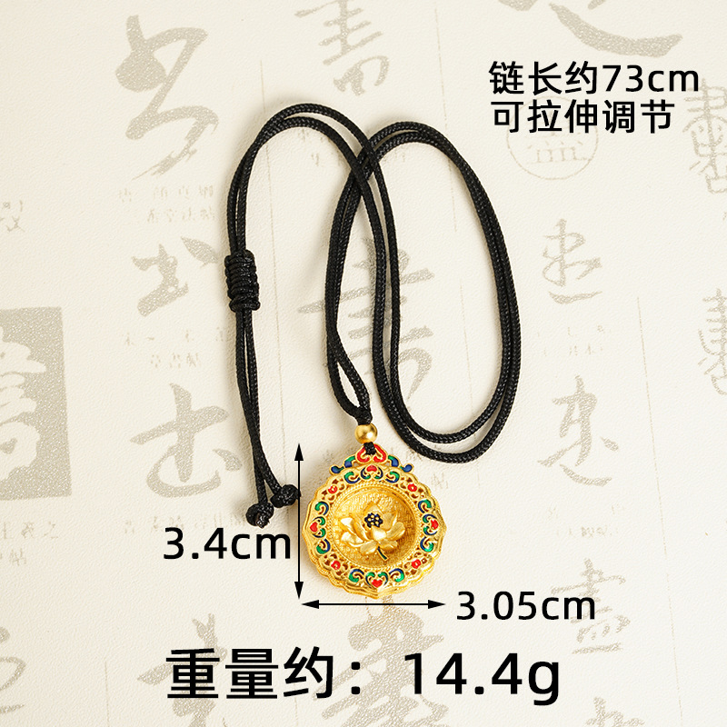 Collar de oro de arena de Vietnam, brújula de ocho tesoros, seguridad, lión de oro Xiangyun, nuevas joyerías chinas al por mayor.