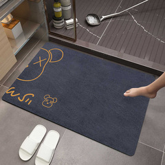 Soft diatomaceous earth bath mat for bathroom and toilet door, water-absorbent and anti-slip foot mat for home use, entry mat for toilet, step mat