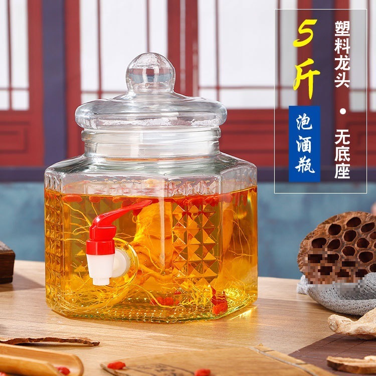 ワインガラスボトル肥厚密封瓶蛇口付き 2.5kg ワインボトル家庭用大型瓶ガラス醸造容器|undefined