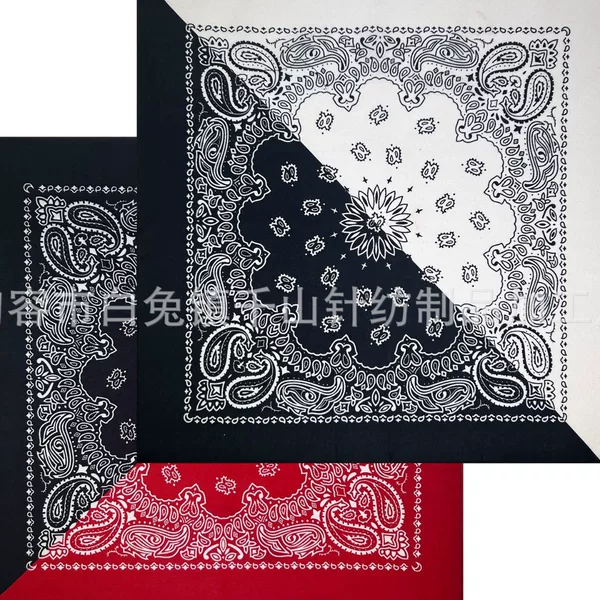 Polyester 5-Color Striped Two-Tone Paisley Bandana Outdoor Neck Gaiter Cycling European and American Headscarf Hip-Hop Street Dance Face Scarf