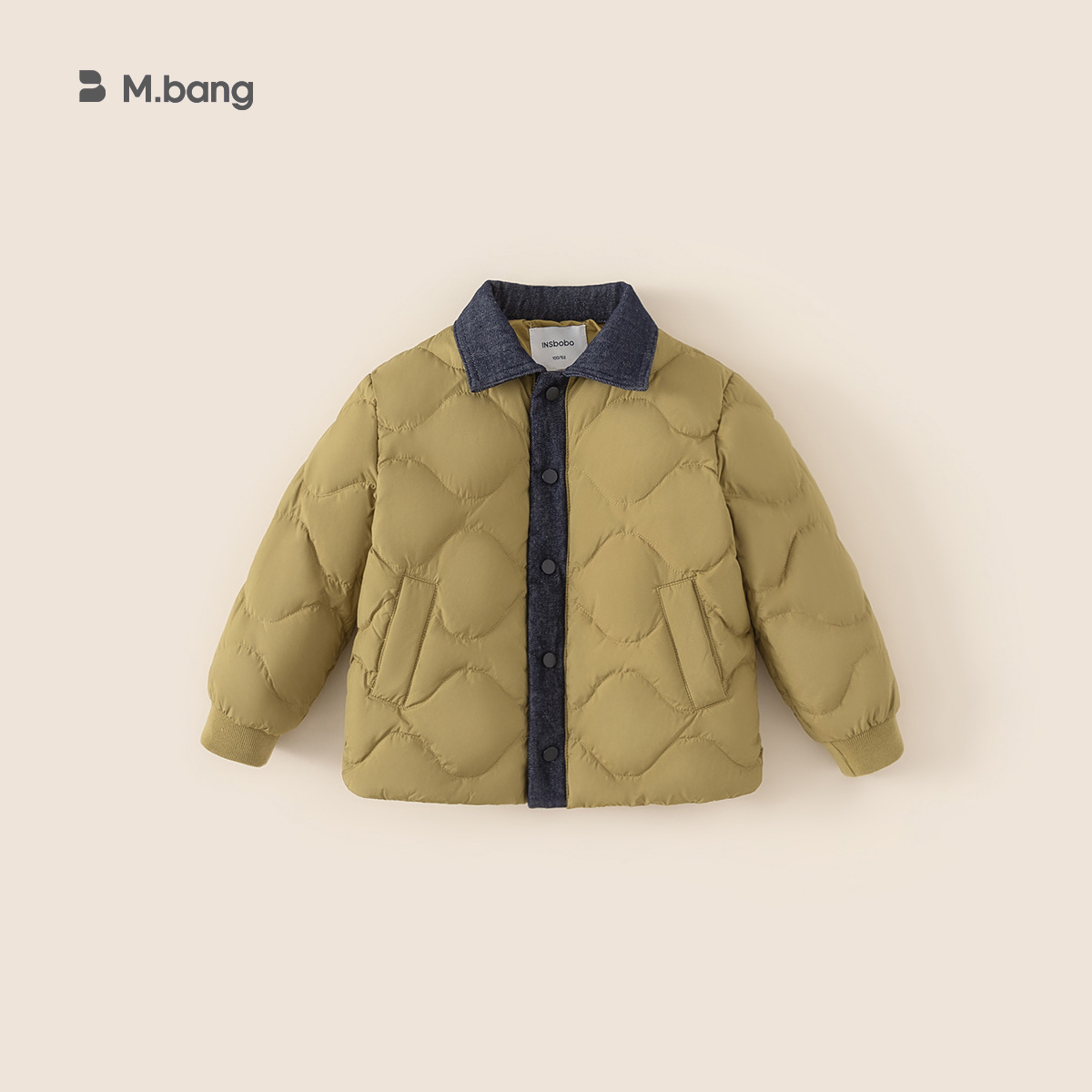 Youbao ropa para niños chaqueta de plumón para niños 2024 invierno nuevo bebé chaqueta de plumón de solapa de mezclilla para mantener el calor