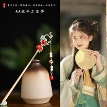 古风汉服簪子珍珠发簪日常百搭简约簪流苏中国风头饰发饰品女盘发