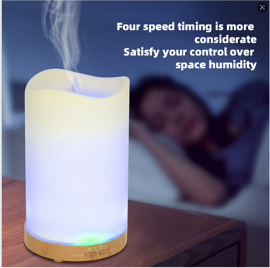 Flame Candle Aroma Diffuser Candle Humidifier Essential Oil Diffuser Gift Atmosphere Light Aroma Diffuser Festival Flame Light