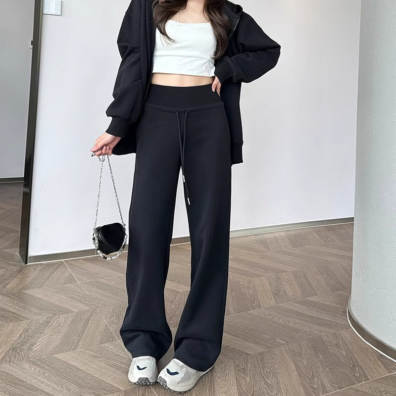 宽松连帽卫衣卫裤早秋外套女2025春秋女装百搭韩系慵懒风休闲套装|undefined