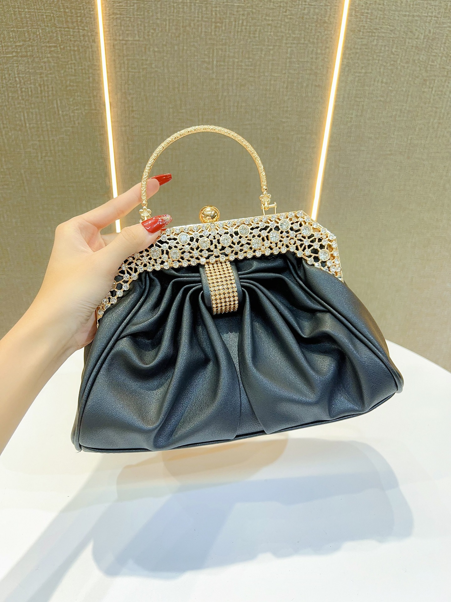 Modische Abendtasche Mit Strasssteinen Für Partys_voghion.com