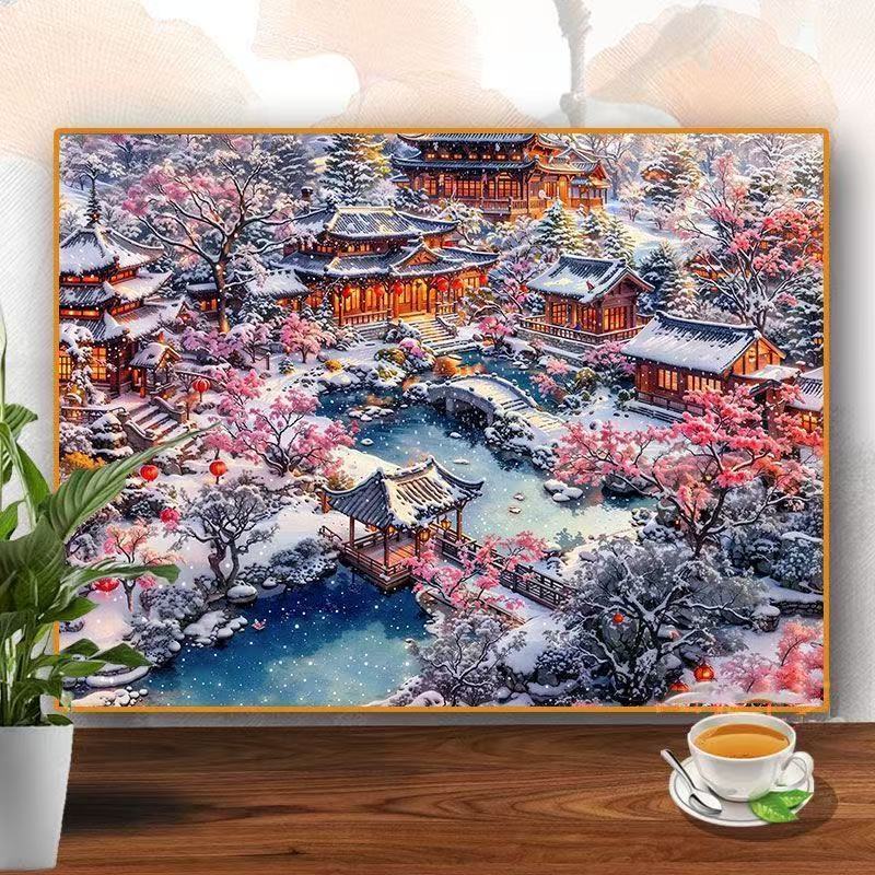 クロスボーダー diy デジタル油絵アマゾン AliExpress 卸売着色風景花絵画リビングルームの装飾絵画|undefined