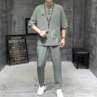 2024 summer new Chinese style short sleeve suit foot bath ear picking technician overalls suit a generation of hair