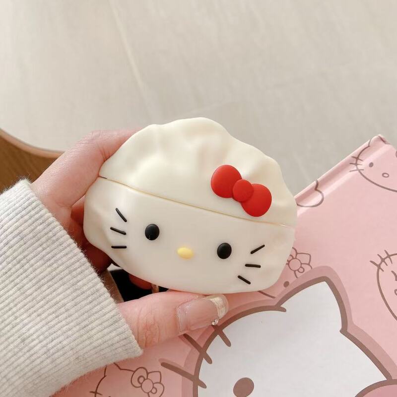 Dumpling Kitty Suitable for Apple Earphone Protective Case AirPods 4 Wireless Bluetooth Earphone Case Triple Charging Box Dumpling Kitty Suitable for Apple Earphone Protective Case AirPods 4 Wireless Bluetooth Earphone Case Triple Charging Box