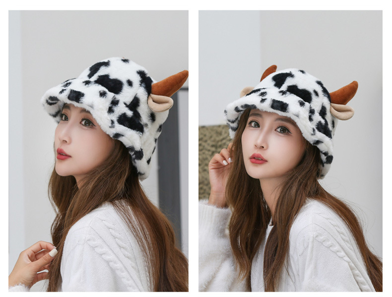 Women's Cartoon Style Cute Basic Cattle Wide Eaves Bucket Hat display picture 3