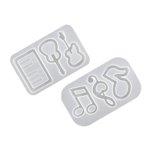 DIY Crystal Resin Flowing Sand Music Instrument Pendant Mold, Note Guitar Piano Flowing Sand Pendant Bracket Mold