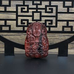 雷擊棗木三清掛件吊墜道家法器隨身配飾老料深色精雕手工打磨量大