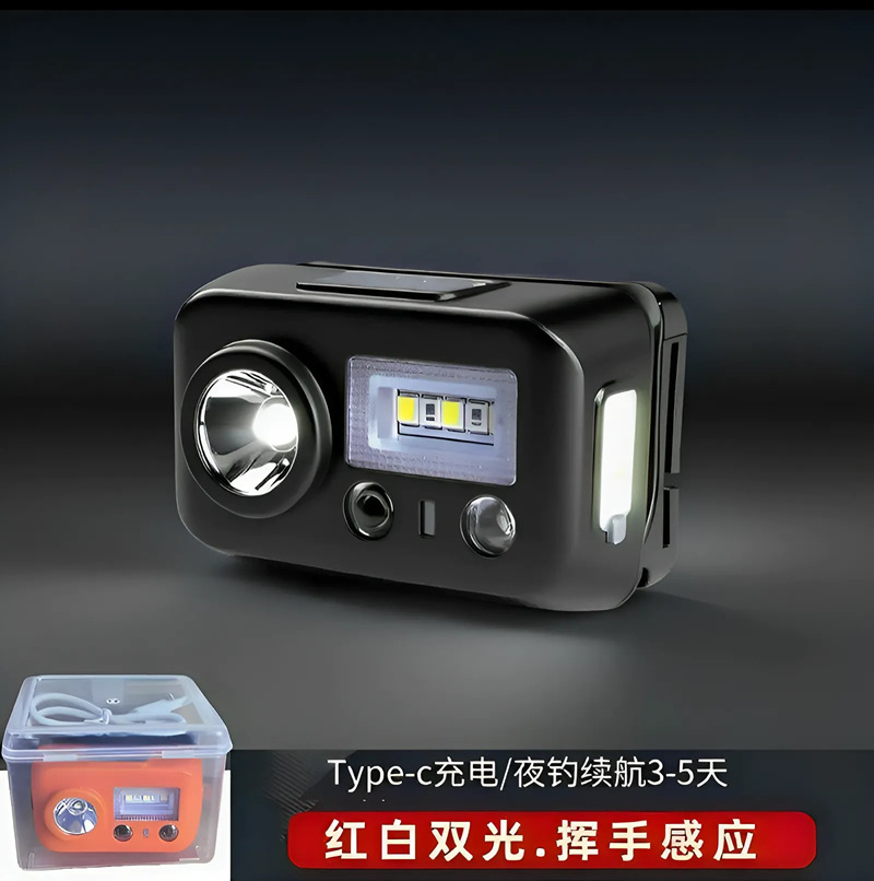 挥手感应头灯远近红3光源长续航8-24小时迷你强光小头灯|ru