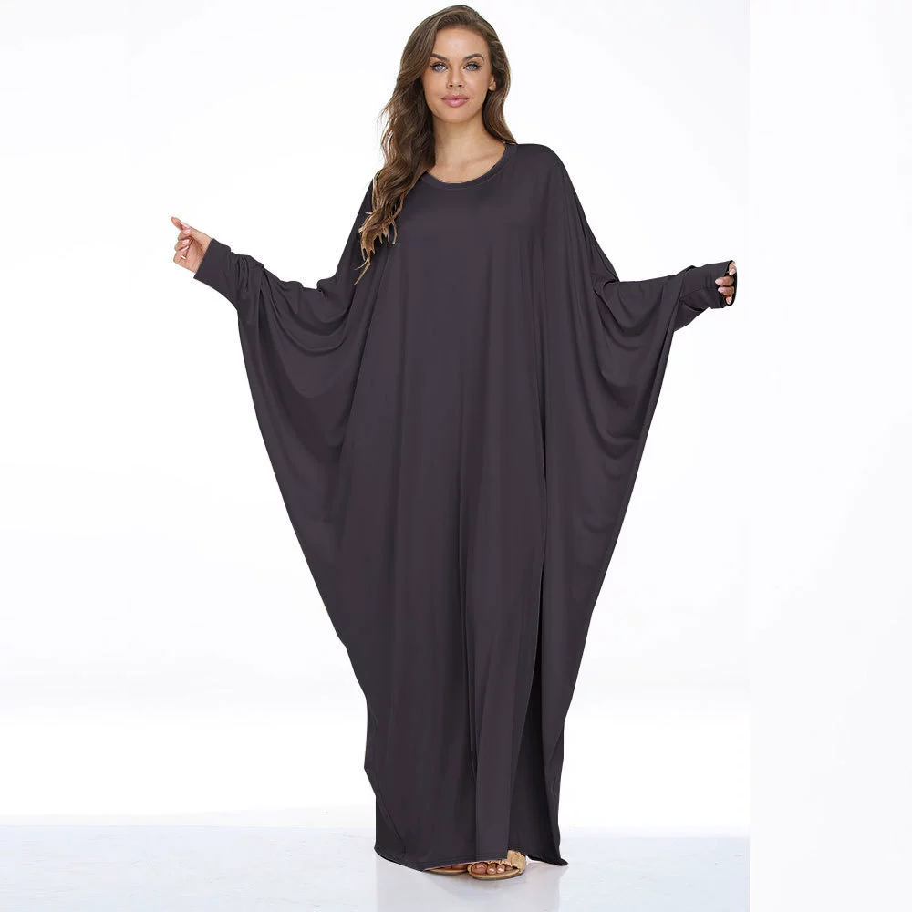 Платье кафтan plus size, единый размер свободного кроя с шарфом, в нескольких цветах