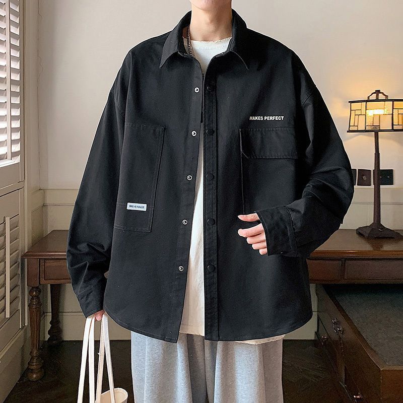 1 Camicia da uomo di alta qualità, nuova giacca da lavoro, cardigan, stile casual giapponese di Hong Kong, outfit primaverile_voghion.com