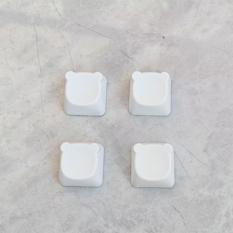 Cross-Border Pbt Material Cross Chrysanthemum Personalized Bear Head White 1U Mechanical Keyboard Cute Animal Shape Keycap