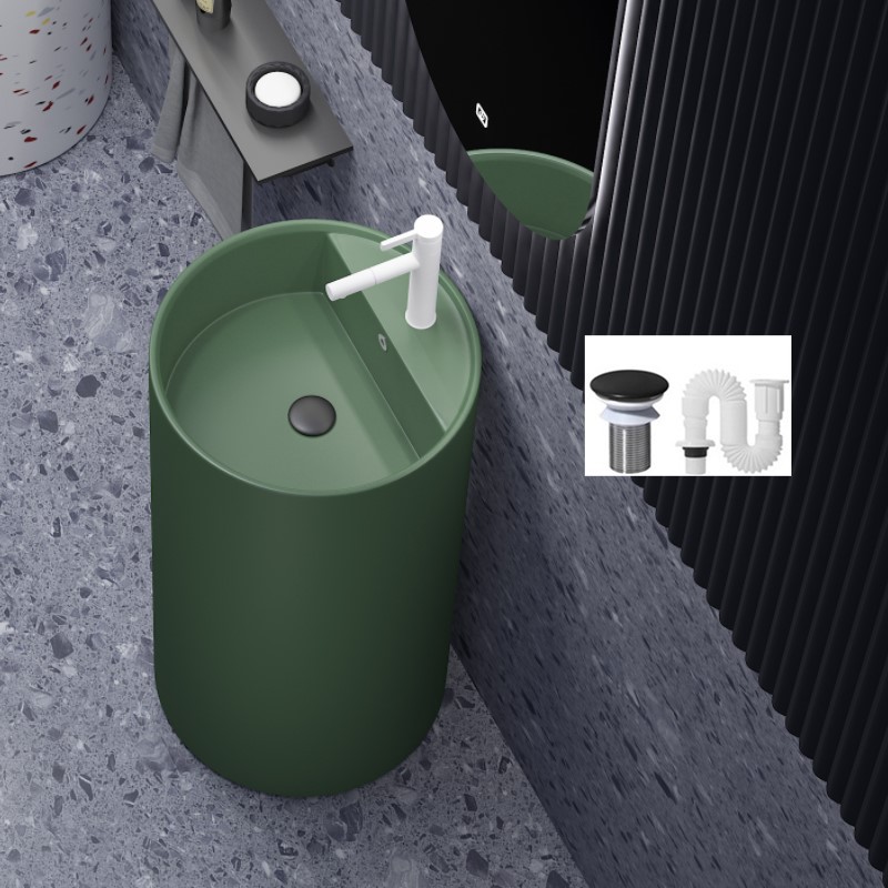 Dayuan 45+45+86 military green single basin water