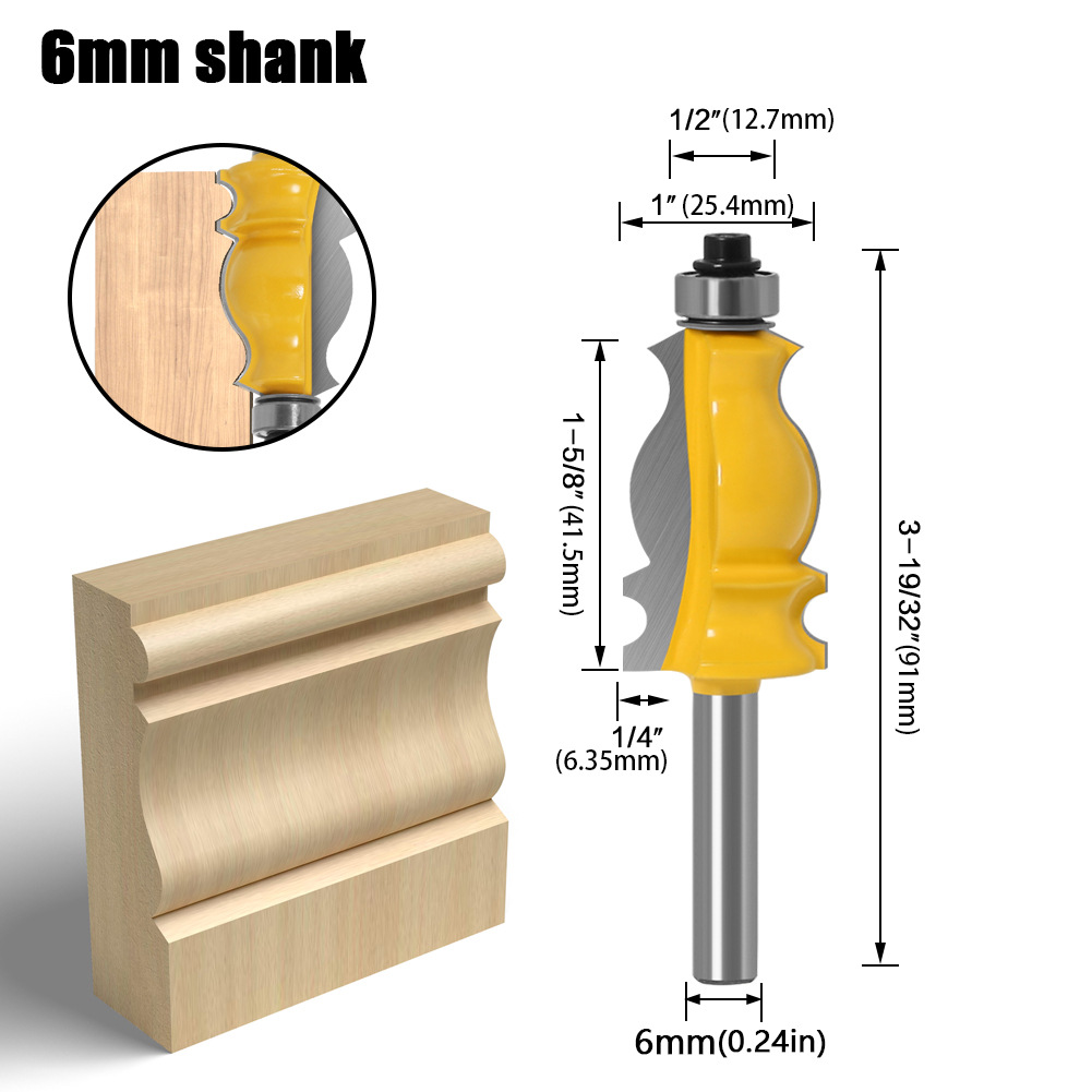 Exportación 1/2 mango de cola de pescado barandilla cuchillo de carpintería cuchillo de recorte carpintería fresadora grabado cuchillo línea cuchillo pintura amarilla