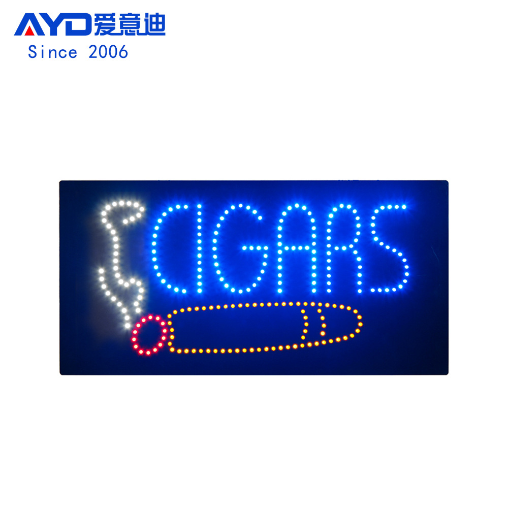 LED广告牌电子烟招牌悬挂式灯牌图案定制LED CIGARS SIGN 30x60cm
