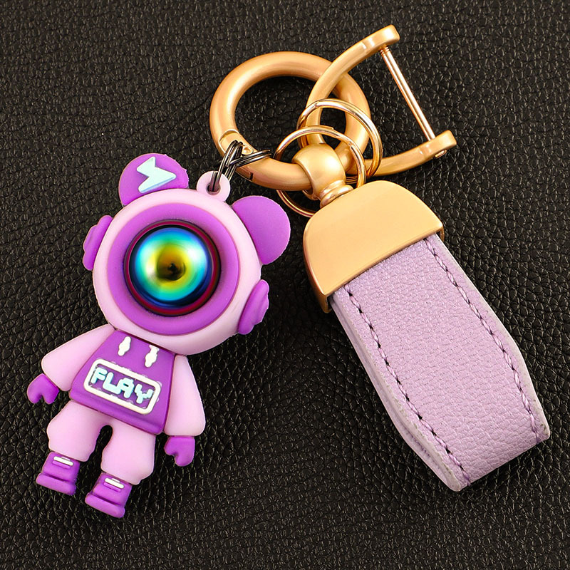Llavero de coche transfronterizo osito INS macaron color violento llavero colgante bolso colgante llave