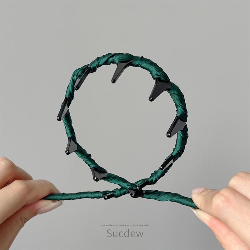 Moda alrededor de tela para mujeres lavarse la cara con dientes para el cabello anti-deslizante compresión de cabello rotura brazo de cabeza 2024 nuevo