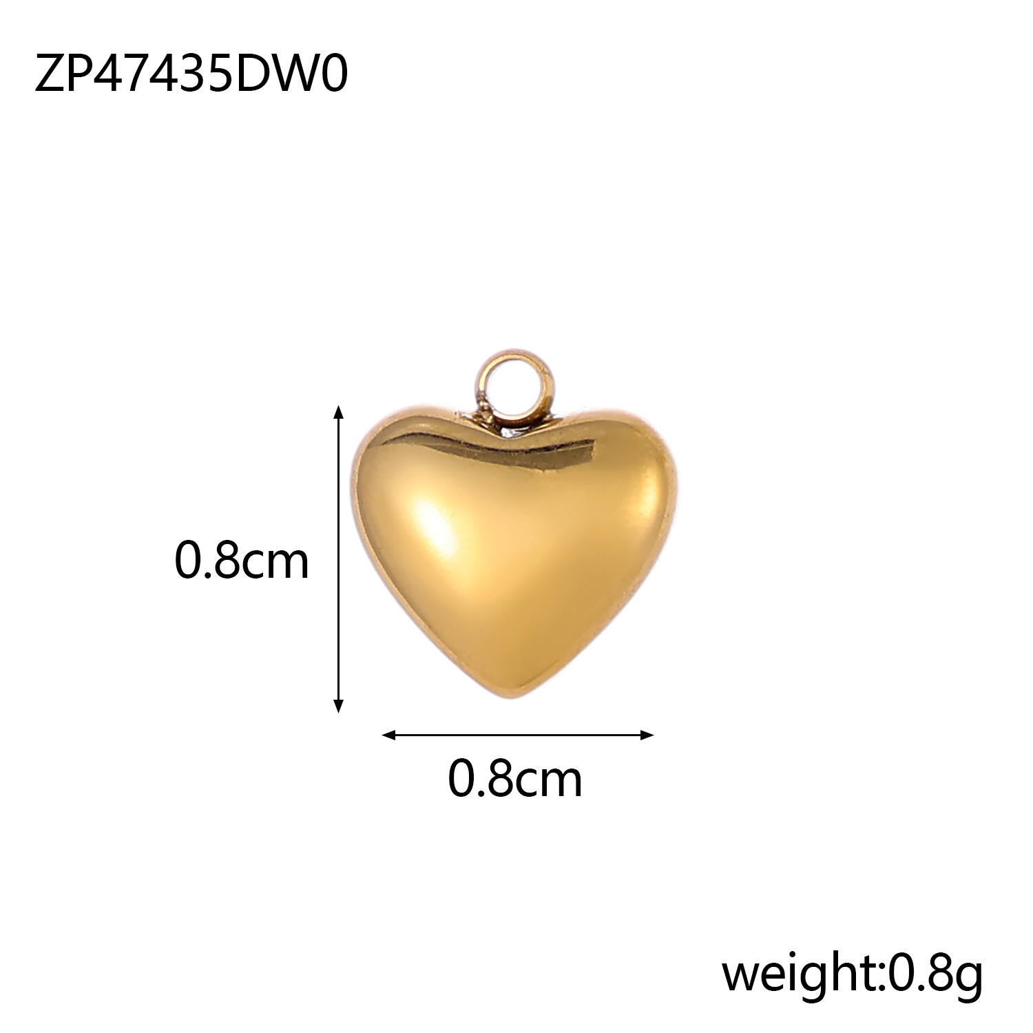 6g Weight 1 Piece 25*26mm 304 Stainless Steel Shell Real Gold Plated Heart Shape Pendant DIY Jewelry Accessories
