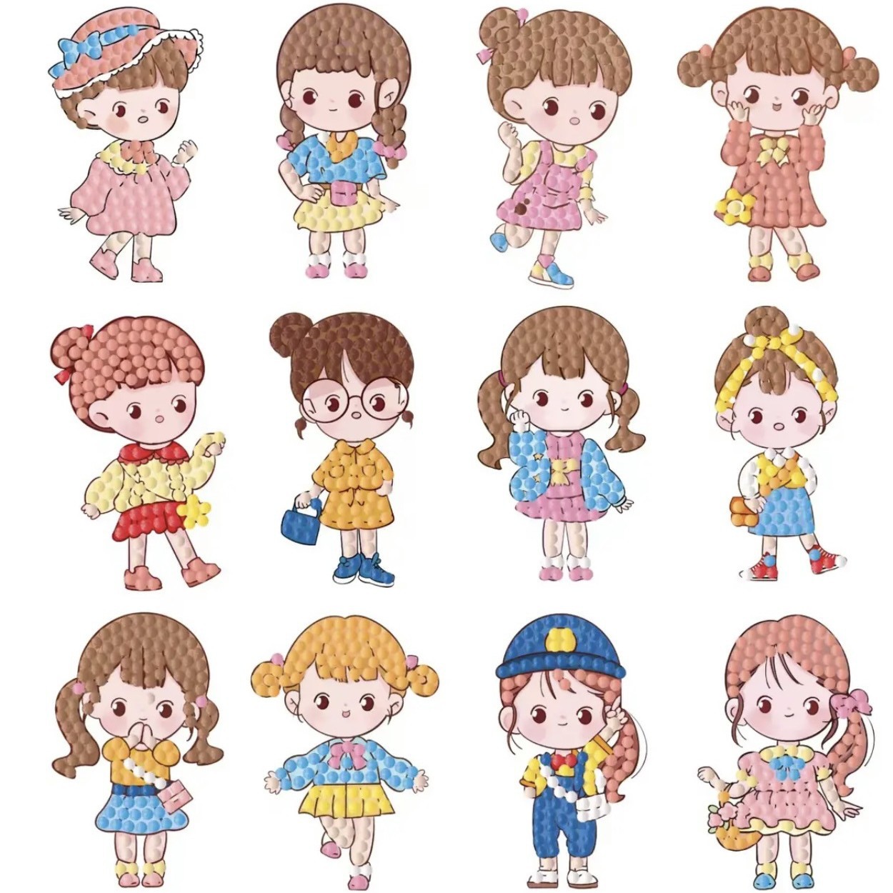 2024 nuevo estilo 5d princesa de dibujos animados pegatinas gratis pintura de diamantes artesanía para niños pegatinas decorativas de bricolaje pegatinas de refrigerador