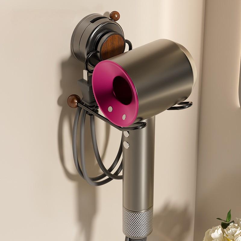 Suction cup hair dryer bracket punch-free toilet hair dryer winding storage rack bathroom wall-mounted ram rack