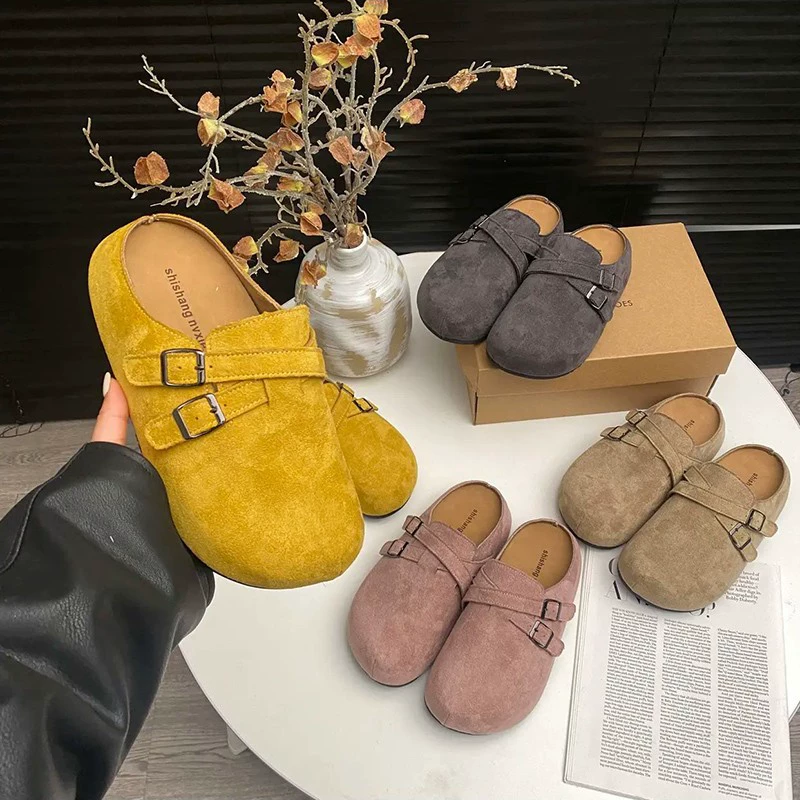 Носить обувь Birken на улице Женская модель 2025 новая весна один педаль, половина тапочек модные ленивые тапочки