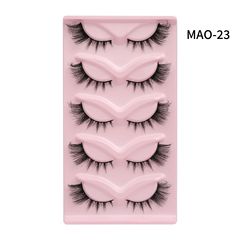 Eurasian-style cat-eye fox-style side-flying false eyelashes, dense and natural one-piece black-tipped eyelashes, cross-border wholesale