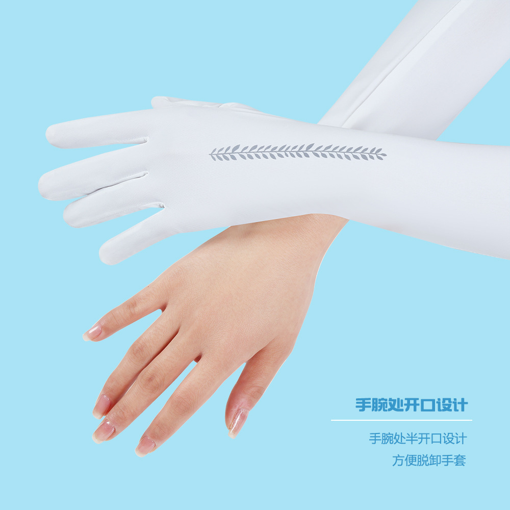 Manga de hielo de protección solar manga de brazo transpirable estilo coreano para mujer conducción al aire libre Protección UV manga alargada de seda de hielo de verano