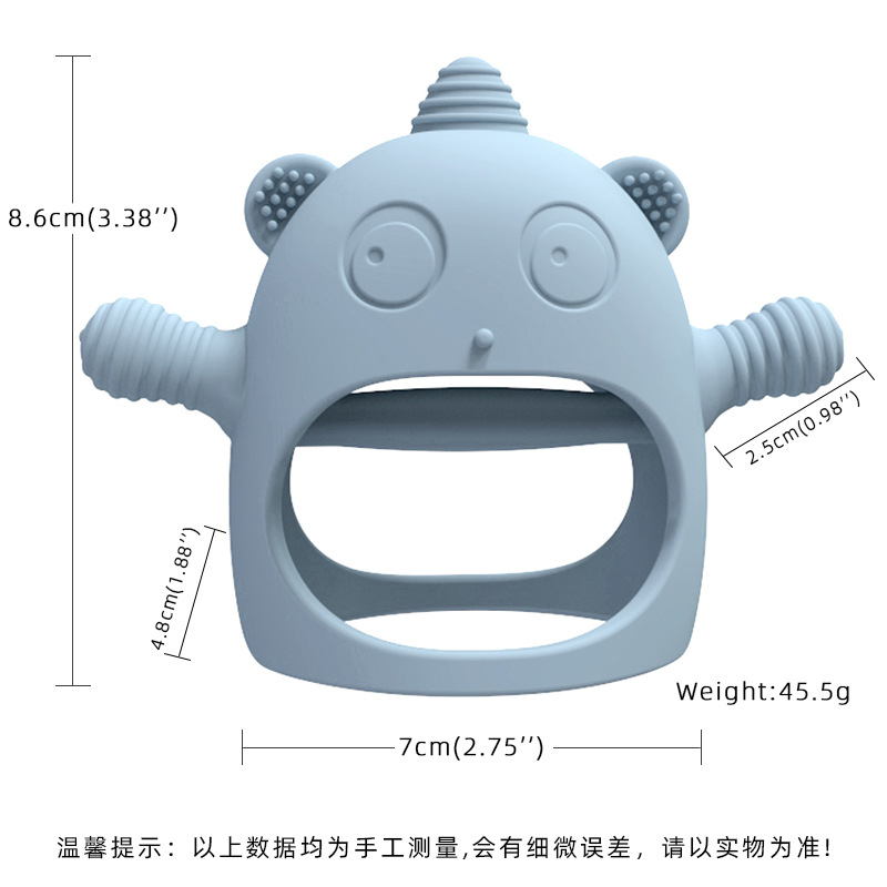 Mortero de silicona para bebé unicornio, palo molar para bebé, protector de manos, artefacto anti-comer, juguete calmante, morder y morder