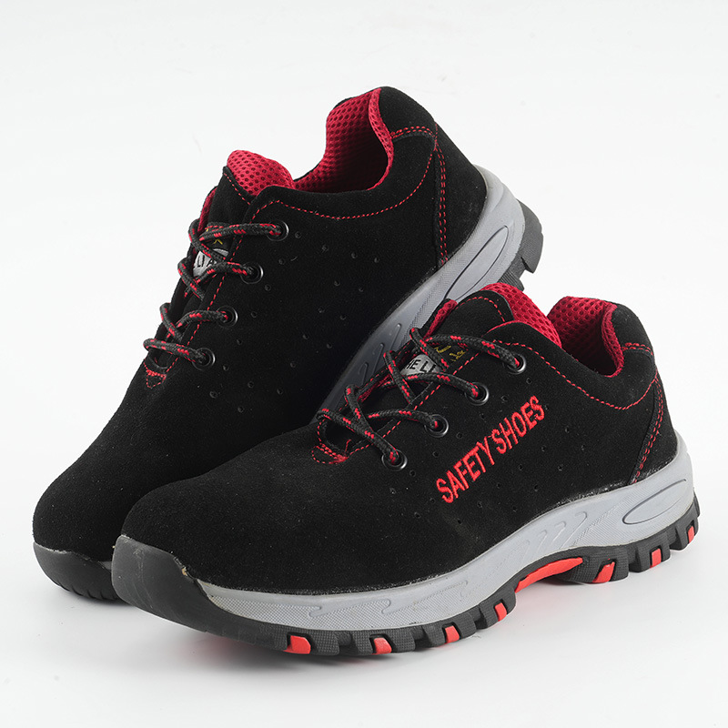 厂家直销牛皮安全劳保鞋四季款防砸防穿刺耐油酸碱舒适透气工作鞋