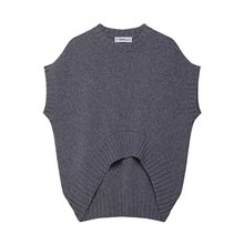 PB&ZA女装2025年秋季新款不规则式羊毛针织超大款背心上衣6771112