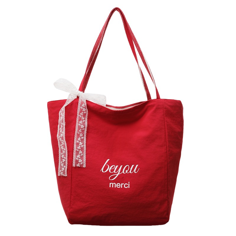 Nueva bolsa de hombro a doble rayas, bolsa de gran capacidad, bolsa de lona casual simple, bolsa de compras universal