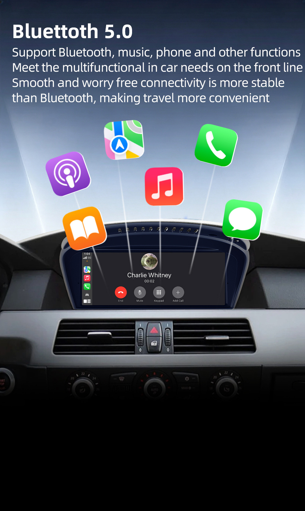 Large Screen Central Control Navigation System Suitable for Bmw 3/5 Series E60 E61 E64 E90 E91 E93 2004-2012