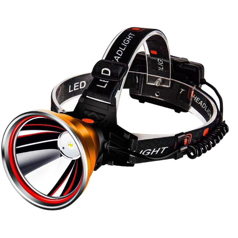 P50 fuerte luz LED Faro de carga súper brillante montado en la cabeza de largo alcance lámpara de minero al aire libre Super larga resistencia lámpara de pesca Gran taza de luz