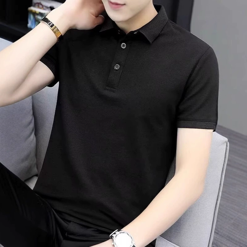 Летняя футболка с коротким рукавом мужская деловая рубашка с отворотом POLOPE Paul корейская версия с воротником повседневная рубашка поддержки печати