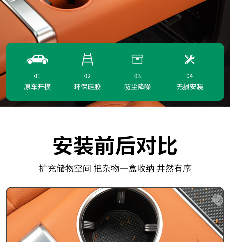 Suitable for ideal L9 cup holder l8L7 wireless charging silicone pad storage box central control protection pad automotive supplies modification